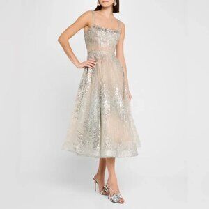 NWOT BRONX AND BANCO MADEMOISELLE SILVER MIDI DRESS